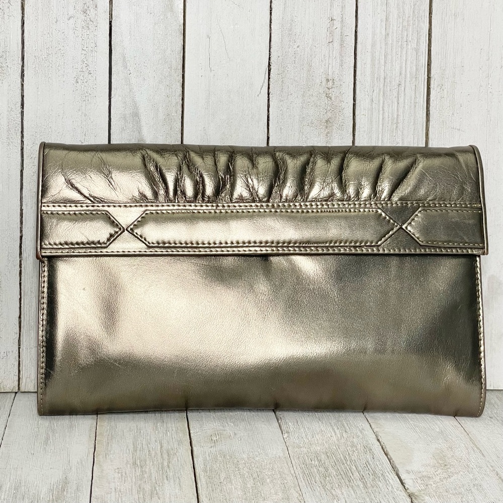 MARY ANN ROSENFELD Metallic Clutch Purse